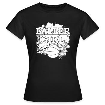 Basketball Girl Baller Girl - Women's T-Shirt - black - Front - AI Model Female 172 dark (172cm)