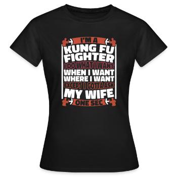 Kung-fu - T-shirt Femme - noir - Devant - AI Model Female 172 dark (172cm)