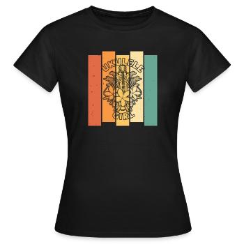 Ukulélé Ukulélé Fille - T-shirt Femme - noir - Devant - AI Model Female 172 dark (172cm)
