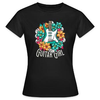 Electric Guitar Electric Guitar Guitar Girl - Women's T-Shirt - black - Front - AI Model Female 172 dark (172cm)