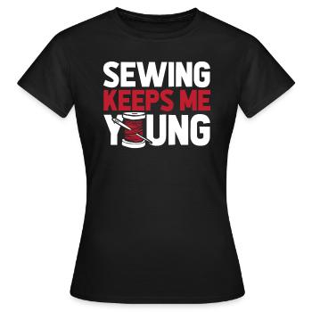 Machine à coudre Machine à coudre - T-shirt Femme - noir - Devant - AI Model Female 172 dark (172cm)