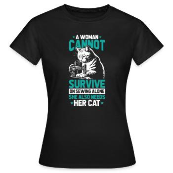 Machine à coudre Machine à coudre - T-shirt Femme - noir - Devant - AI Model Female 172 dark (172cm)