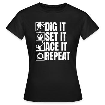 Volley-ball Volley-ball - T-shirt Femme - noir - Devant - AI Model Female 172 dark (172cm)