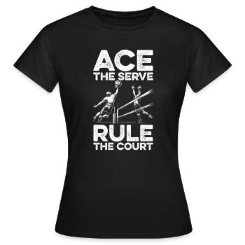 Volley-ball Volley-ball - T-shirt Femme - noir - Devant - AI Model Female 172 dark (172cm)