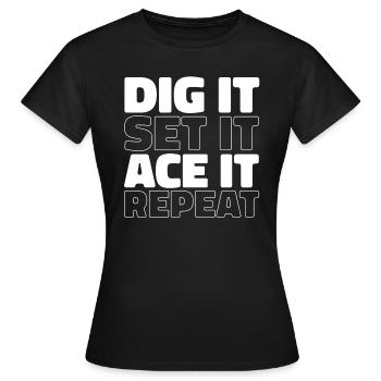 Volley-ball Volley-ball - T-shirt Femme - noir - Devant - AI Model Female 172 dark (172cm)