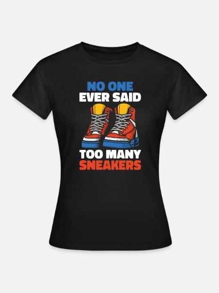 Sneakers - Frauen T-Shirt - Schwarz