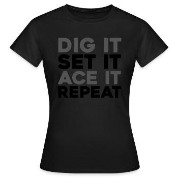 Volley-ball Volley-ball - T-shirt Femme - noir - Devant - AI Model Female 172 dark (172cm)