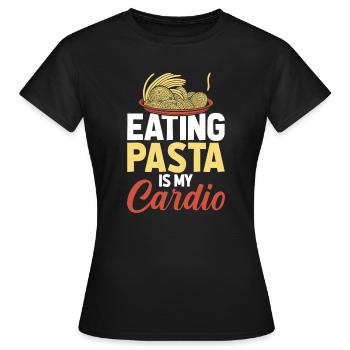 Citation de Pasta Funny Cardio - T-shirt Femme - noir - Devant - AI Model Female 172 dark (172cm)