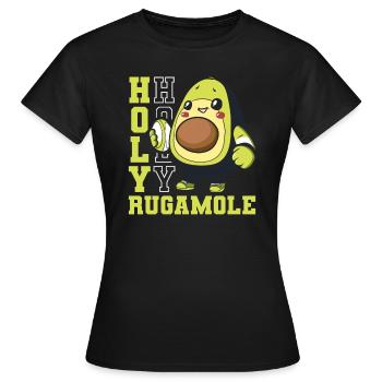 Rugby Avocat Holy Rugamole - T-shirt Femme - noir - Devant - AI Model Female 172 dark (172cm)