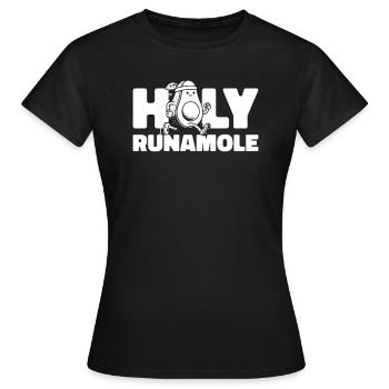 Ultramarathon Avocado Holy Runamole - Frauen T-Shirt - Schwarz - Vorne - AI Model Female 172 dark (172cm)