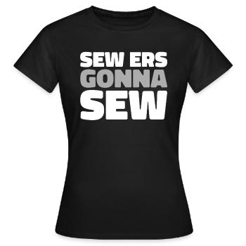 Machine à coudre - T-shirt Femme - noir - Devant - AI Model Female 172 dark (172cm)