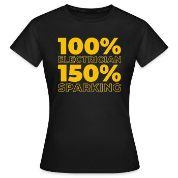 Electrician, Electronics Technician - Women's T-Shirt - black - Front - AI Model Female 172 dark (172cm)