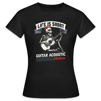 Acoustic Guitar - Women's T-Shirt - black - Front - AI Model Female 172 dark (172cm)