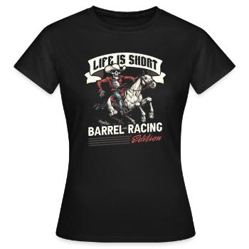Barrel Racing Western Riding Barrel Racing - Women's T-Shirt - black - Front - AI Model Female 172 dark (172cm)
