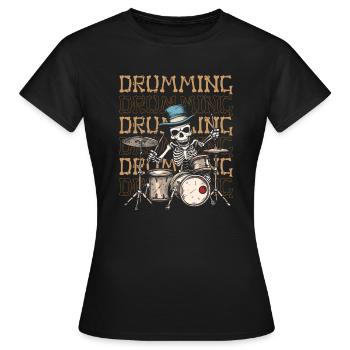 Batterie Batteur Batteur - T-shirt Femme - noir - Devant - AI Model Female 172 dark (172cm)