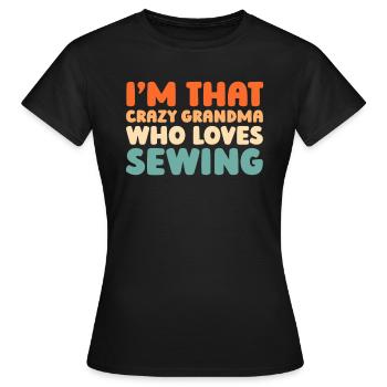 Machine à coudre Machine à coudre Gandma - T-shirt Femme - noir - Devant - AI Model Female 172 dark (172cm)