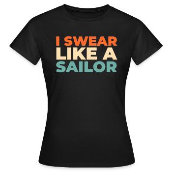 Voilier Voilier Jurer Comme Un Marin - T-shirt Femme - noir - Devant - AI Model Female 172 dark (172cm)