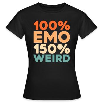 Emo Gothique - T-shirt Femme - noir - Devant - AI Model Female 172 dark (172cm)