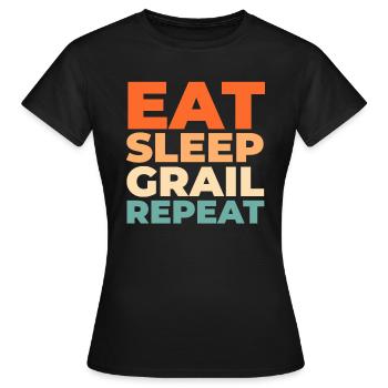 Baskets Gral Eat Sleep Repeat - T-shirt Femme - noir - Devant - AI Model Female 172 dark (172cm)