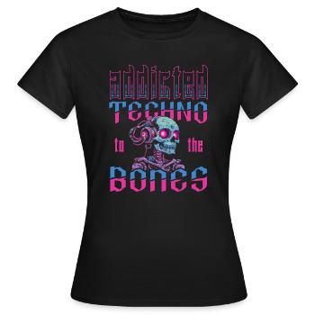 Techno Raver - T-shirt Femme - noir - Devant - AI Model Female 172 dark (172cm)