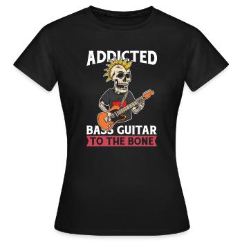 Bassiste, Guitare basse, Basser Skeleton - T-shirt Femme - noir - Devant - AI Model Female 172 dark (172cm)