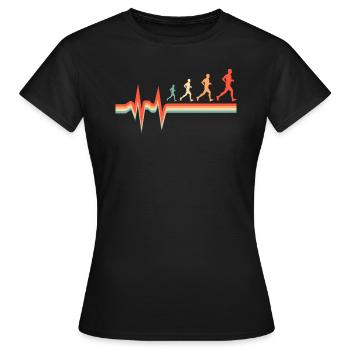 Ultramarathon Ekg Heartbeat - Frauen T-Shirt - Schwarz - Vorne - AI Model Female 172 dark (172cm)