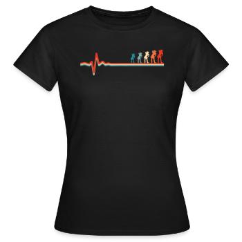 Line Dance Ekg Heartbeat - Frauen T-Shirt - Schwarz - Vorne - AI Model Female 172 dark (172cm)