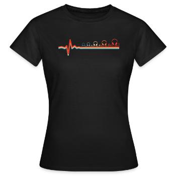 Techno Raver Ekg Heartbeat - Frauen T-Shirt - Schwarz - Vorne - AI Model Female 172 dark (172cm)