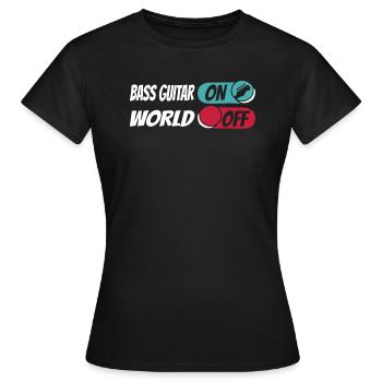 Bassiste, Guitare basse, Basser - T-shirt Femme - noir - Devant - AI Model Female 172 dark (172cm)