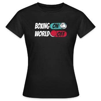 Boxer Boxer Boxer sur World Off - T-shirt Femme - noir - Devant - AI Model Female 172 dark (172cm)