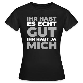 Schwarzer Humor - Frauen T-Shirt - Schwarz - Vorne - AI Model Female 172 dark (172cm)