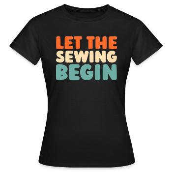 Machine à coudre - T-shirt Femme - noir - Devant - AI Model Female 172 dark (172cm)