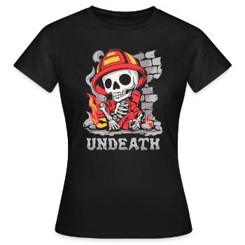 Mort-vivant pompier - T-shirt Femme - noir - Devant - AI Model Female 172 dark (172cm)