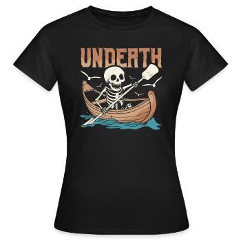 Rowing Rower Skeleton Undeath - Women's T-Shirt - black - Front - AI Model Female 172 dark (172cm)