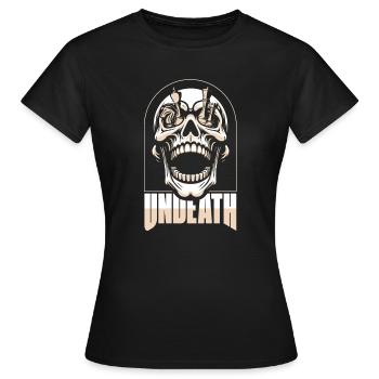 Mort-vivant crâne d’échecs - T-shirt Femme - noir - Devant - AI Model Female 172 dark (172cm)