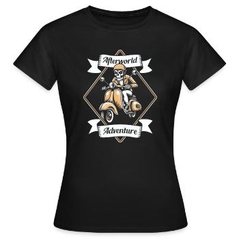 Motorroller Skelett Afterworld Adventure - Frauen T-Shirt - Schwarz - Vorne - AI Model Female 172 dark (172cm)
