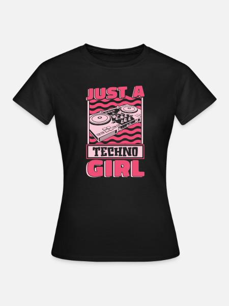 Techno Raver Juste une Techno Girl - T-shirt Femme - noir