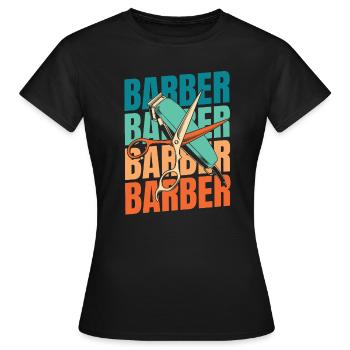 Salon de coiffure - T-shirt Femme - noir - Devant - AI Model Female 172 dark (172cm)