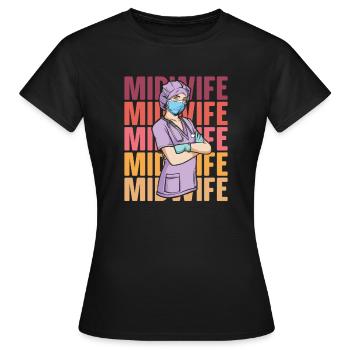 Sage-femme - T-shirt Femme - noir - Devant - AI Model Female 172 dark (172cm)