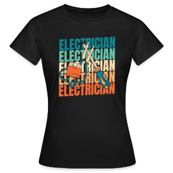 Electrician Electronics Technician - Women's T-Shirt - black - Front - AI Model Female 172 dark (172cm)