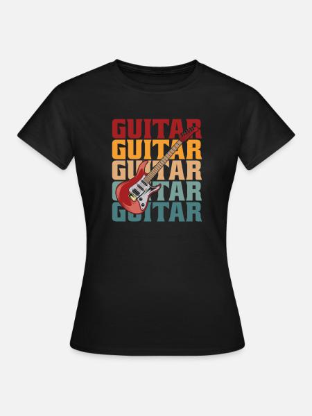 E Gitarre Elektrogitarre - Frauen T-Shirt - Schwarz