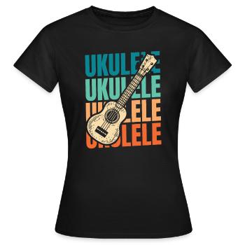 Ukulélé - T-shirt Femme - noir - Devant - AI Model Female 172 dark (172cm)