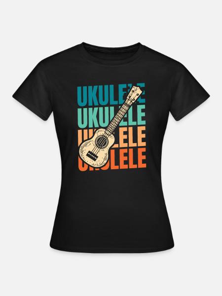 Ukulele - Frauen T-Shirt - Schwarz