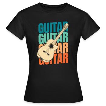 Acoustic Guitar - Women's T-Shirt - black - Front - AI Model Female 172 dark (172cm)