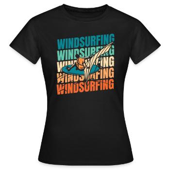 Windsurfing Windsurfers - Women's T-Shirt - black - Front - AI Model Female 172 dark (172cm)