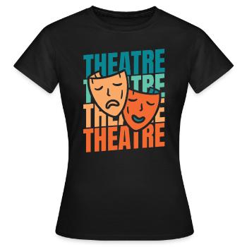Theater Schauspieler - Frauen T-Shirt - Schwarz - Vorne - AI Model Female 172 dark (172cm)