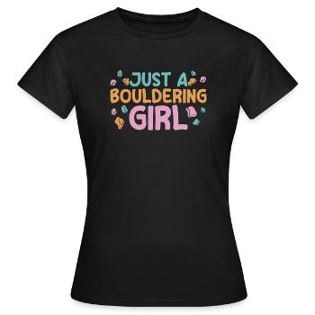 Bouldern Bouldering Bouldering Juste une fille de bloc - T-shirt Femme - noir - Devant - AI Model Female 172 dark (172cm)