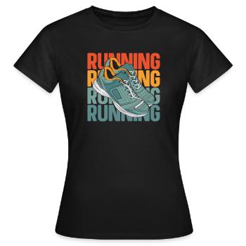Runner Jogger Runner Running - Women's T-Shirt - black - Front - AI Model Female 172 dark (172cm)