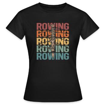 Rudern Ruderer - Frauen T-Shirt - Schwarz - Vorne - AI Model Female 172 dark (172cm)