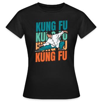 Kung-fu - T-shirt Femme - noir - Devant - AI Model Female 172 dark (172cm)